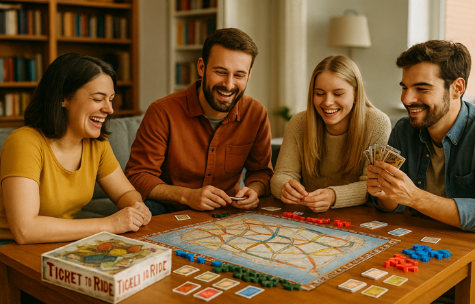people enjoying a board game people enjoying a board game
