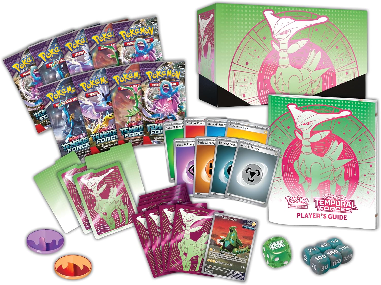 Pokemon TCG: Scarlet and Violet: Temporal Forces: Elite Trainer Box: Iron Leaves - Image 3